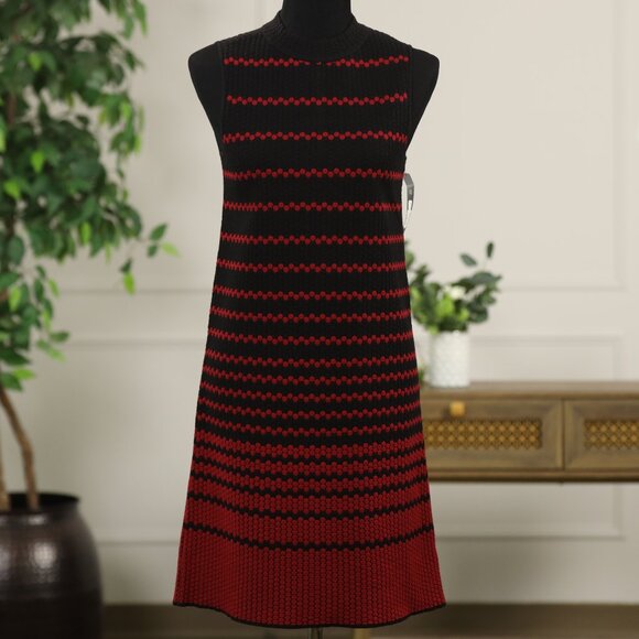 NEW NIC + ZOE Women’s Dress XS Black Red Sleeveless NWT - Picture 1 of 14